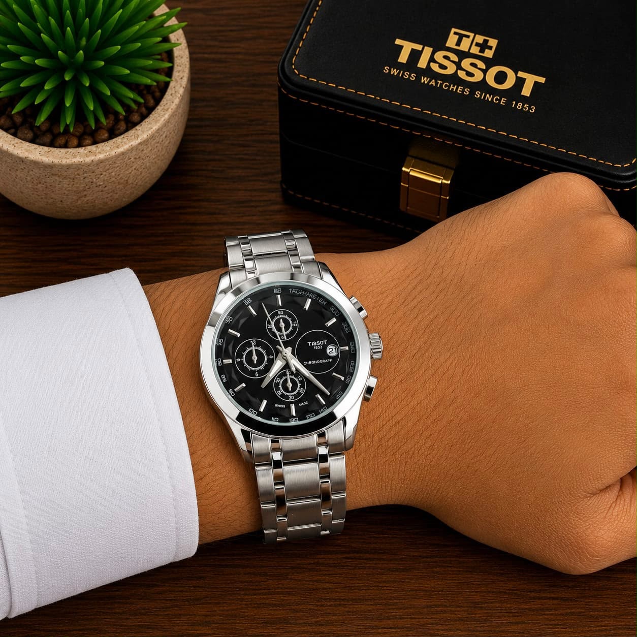 TISSOT 1853 COUTURIER CHRONOGRAPH - SILVER BLACK